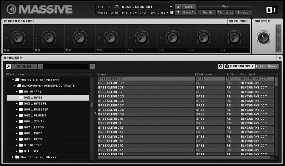 BLVCKWAVE MASSIVE - 002 BASS & 003 BASS PLUCK