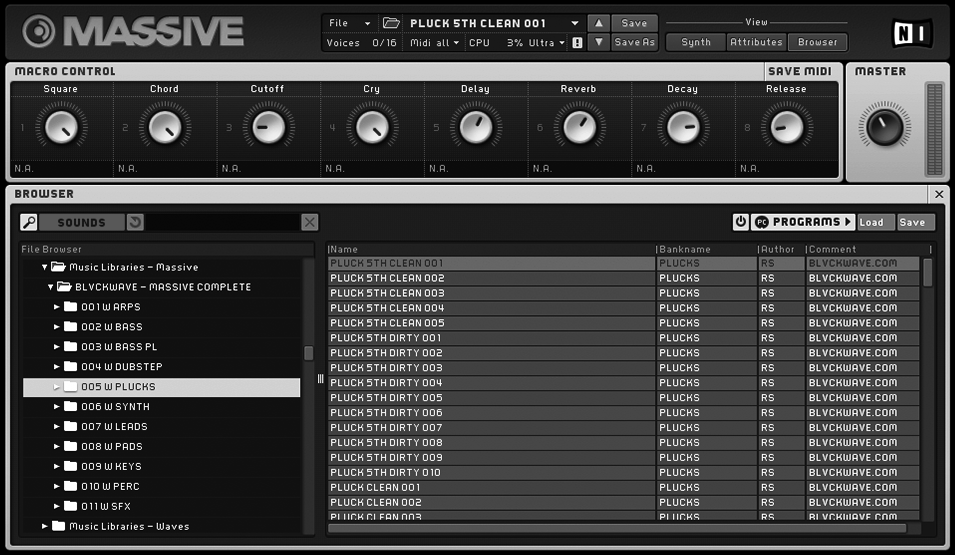 BLVCKWAVE MASSIVE - 005 PLUCKS