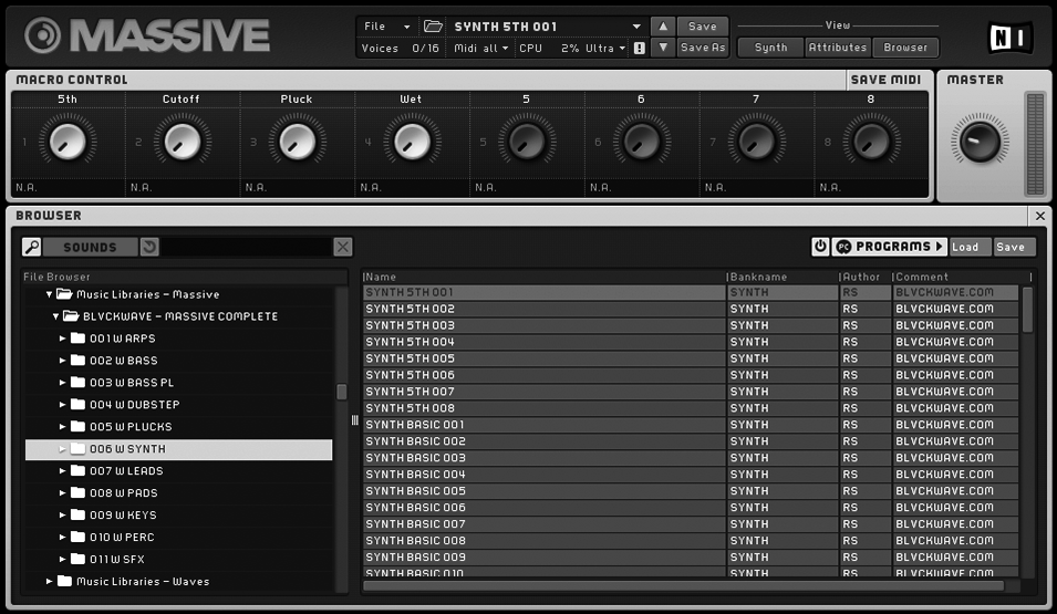 BLVCKWAVE MASSIVE - 006 SYNTH