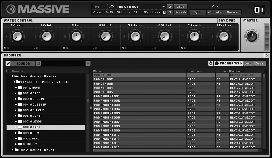 BLVCKWAVE MASSIVE - 008 PADS