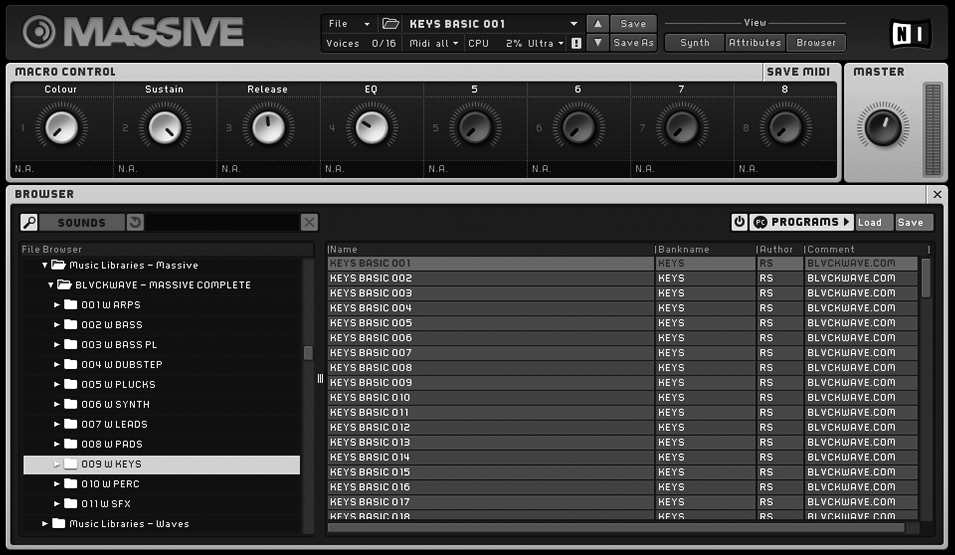 BLVCKWAVE MASSIVE - 009 KEYS
